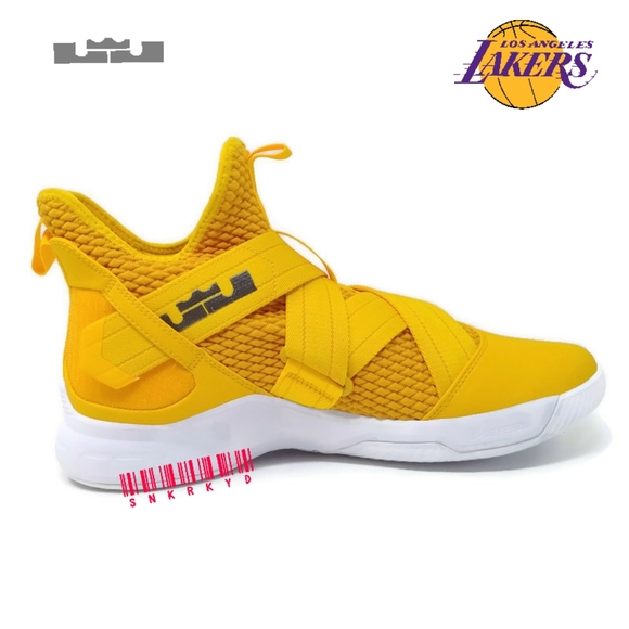 Nike Lebron Soldier XII 12 TB Promo LA Lakers Gold - Picture 3 of 8